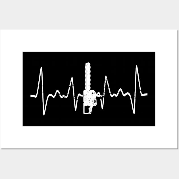 Chainsaw Heartbeat Lumberjack Wall Art by shirtsyoulike